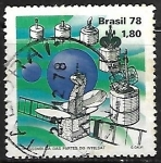 Stamps Brazil -  Telecomunicacines - Intelsat