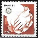 Stamps Brazil -  Rotary - manos con emblema
