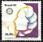 Sellos de America - Brasil -  Rotary - Perfil y emblema