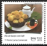 Sellos de America - Brasil -  Comidas típicas - paõ de queijo com café