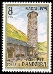 Stamps Andorra -  Navidad - Iglesia de Santa Coloma