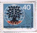Sellos del Mundo : Europa : Alemania : Weltfüchtlingsjahr  1959 - 1960