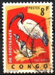 Stamps : Africa : Democratic_Republic_of_the_Congo :  IBIS  SAGRADA  CON  POLLUELO  EN  SU  NIDO