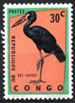 Stamps : Africa : Democratic_Republic_of_the_Congo :  PELÍCANO  DE  FACTURA  ABIERTA