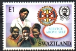 Sellos del Mundo : Africa : Swaziland : 80th  ANIVERSARIO  DEL  CLUB  ROTARIO.  ENFERMERA  Y  NIÑOS.