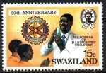 Sellos del Mundo : Africa : Swaziland :  80th  ANIVERSARIO  DEL CLUB  ROTARIO.  SERVICIO  DE  BECAS.