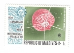 Sellos de Asia - Maldivas -  100 Aniversario organización mundial de metereologia