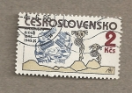 Sellos de Europa - Checoslovaquia -  Arte político antifacista