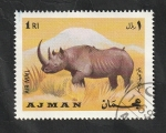 Stamps United Arab Emirates -  Ajman - 64 - Rinoceronte