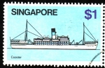 Stamps : Asia : Singapore :  Barco de cercaanías