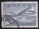 Sellos de Europa - Finlandia -  Avion en vuelo