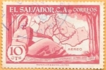 Stamps : America : El_Salvador :  mapa