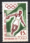Stamps : Africa : Togo :  8th JUEGOS  OLÍMPICOS  DE  INVIERNO,  VALLE  PIEL  ROJA  DE  CALIFORNIA.  LANZAMIENTO  DE  DISCO.