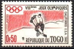 Sellos de Africa - Togo -  8th JUEGOS  OLÍMPICOS  DE  INVIERNO,  VALLE  PIEL  ROJA  DE  CALIFORNIA.  JOCKEY  SOBRE  HIELO.