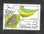 Stamps : Asia : Afghanistan :  1724 - Gusano de Seda - Mariposa