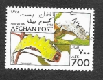 Stamps Afghanistan -  1726 - Gusano de Seda - Mariposa