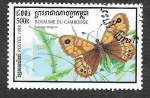 Stamps Cambodia -  1722 - Mariposa