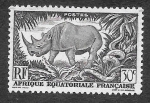 Sellos de Europa - Francia -  167 - Rinoceronte Negro y Pitón de Roca (ÁFRICA ECUATORIAL FRANCESA)