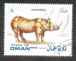 Stamps Oman -  (C) Rinoceronte