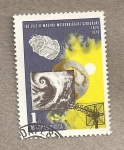 Stamps Hungary -  Formación de nubes, satélite y estación receptora