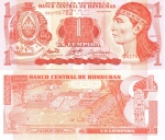 monedas del Mundo : America : Honduras :  LEMPIRA  Y  ESCUDO  NACIONAL