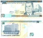 monedas del Mundo : America : Honduras :    JUAN  MANUEL  GALVEZ  DURÓN  Y  EDIFICIO  DE  BANADESA.