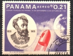 Sellos de America - Panam -  SEMANA  FRANCESA  EN  PANAMÁ.  JULIO  VERNE.  CÁPSULA  Y  LA  LUNA.