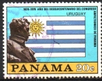 Sellos de America - Panam� -  SIMÓN  BOLÍVAR  Y  BANDERA  DE  URUGUAY