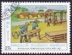 Sellos de Asia - Laos -  carpinteros