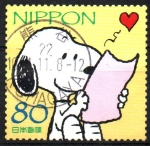 Stamps Japan -  SNOOPY  LEYENDO  CARTA