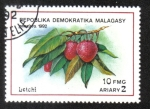Stamps : Africa : Madagascar :  Frutas, Lichas