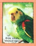 Stamps India -  AVES  EXÓTICAS.  AMAZONA  DE  CABEZA  AMARILLA.