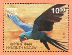 Stamps India -  AVES  EXÓTICAS.  GUACAMAYO  JACINTO.
