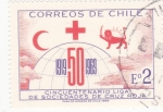 Stamps Chile -  CINCUENTENARIO LIGA DE SOCIEDADES DE CRUZ ROJA