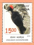 Stamps : Asia : India :  AVES.  PÁJARO  CARPINTERO  ANDAMAN.