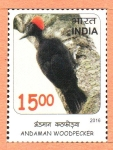 Sellos del Mundo : Asia : India : AVES.  PÁJARO  CARPINTERO  ANDAMAN.