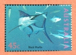 Stamps Australia -  VIDA  MARINA.  PEZ  AGUJA  NEGRA.