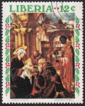 Stamps Liberia -  adoración de los Magos III