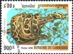 Stamps Cambodia -  ANACONDA  AMARILLA
