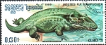 Stamps Cambodia -  ANIMALES  PREHISTÓRICOS.  MASTODONSAURUS.