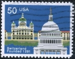 Stamps United States -  Fundacion de Suiza