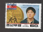 Stamps North Korea -  Atletas coreanos Kim II en J.O Barcelona