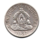 monedas del Mundo : America : Honduras :  UN  LEMPIRA  DE  PLATA  (Anverso)