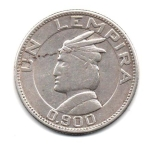 monedas del Mundo : America : Honduras :  UN  LEMPIRA  DE  PLATA  (Reverso)