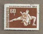 Stamps Hungary -  Lucha grecoromana