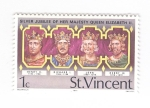 Stamps Saint Vincent and the Grenadines -  25 aniversario del acceso al trono de Isabel II