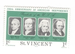 Stamps America - Saint Vincent and the Grenadines -  Bicentenario de la independencia de Estados Unidos