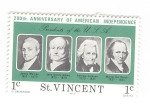 Stamps Saint Vincent and the Grenadines -  Bicentenario de la independencia de Estados Unidos