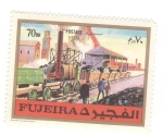 Stamps United Arab Emirates -  Locomotora de carbón