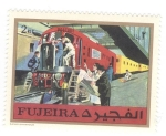 Sellos del Mundo : Asia : Emiratos_�rabes_Unidos : Locomotora de fuel oil